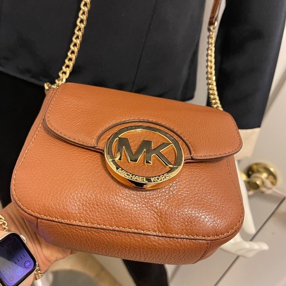 MICHAEL Michael Kors Small Pebbled Leather Crossbody Bag Purse with chain straps - Picture 6 of 14